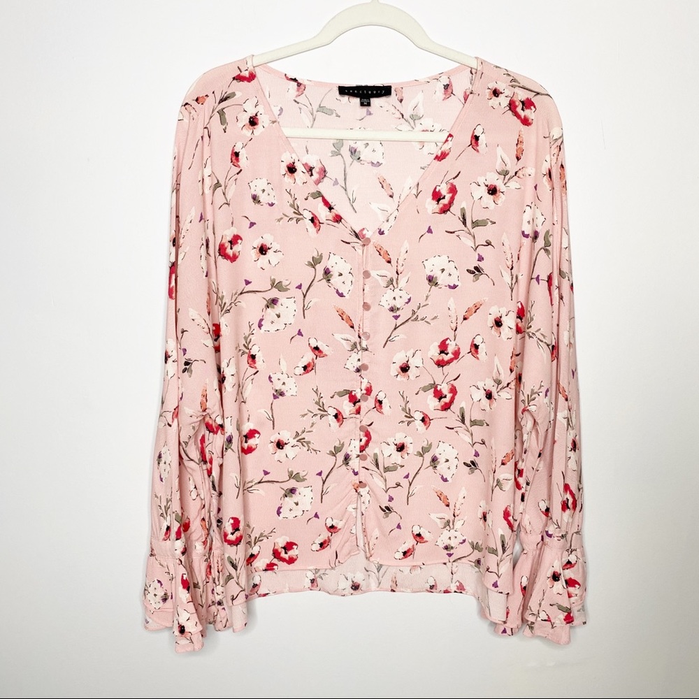 Sanctuary Garden Party Button-Down Floral Blouse M - Picture 2 of 6